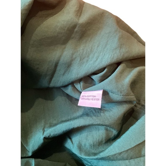 Hone Year Mini Shirt Dress Women's XL Green Floral Lace Lined Cotton Blend - Picture 9 of 9